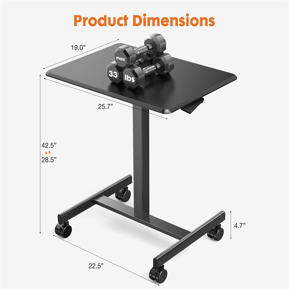 Small Mobile Standing Desk ,Laptop Computer Cart for Home
