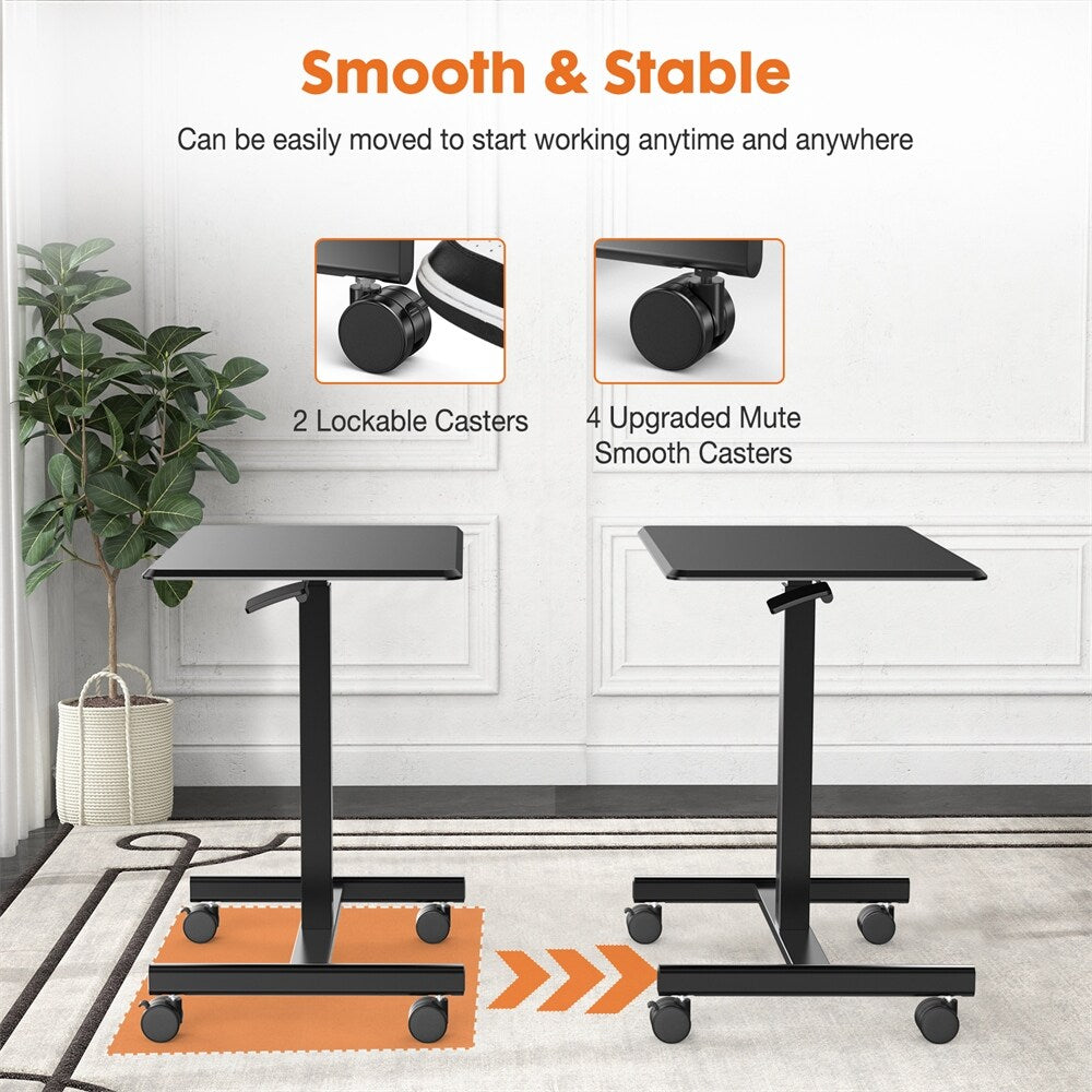 Small Mobile Standing Desk ,Laptop Computer Cart for Home