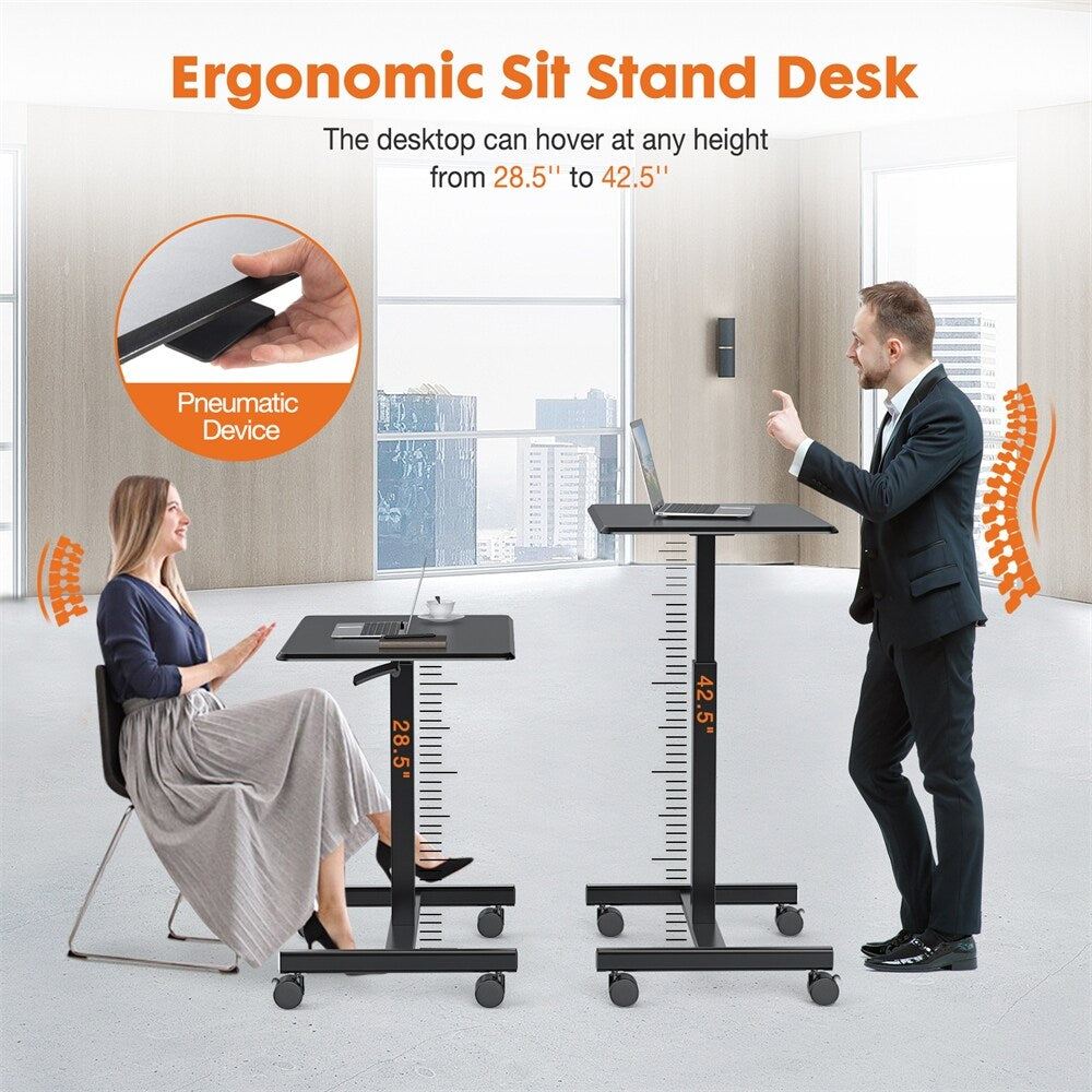 Small Mobile Standing Desk ,Laptop Computer Cart for Home