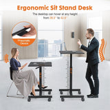 Small Mobile Standing Desk ,Laptop Computer Cart for Home