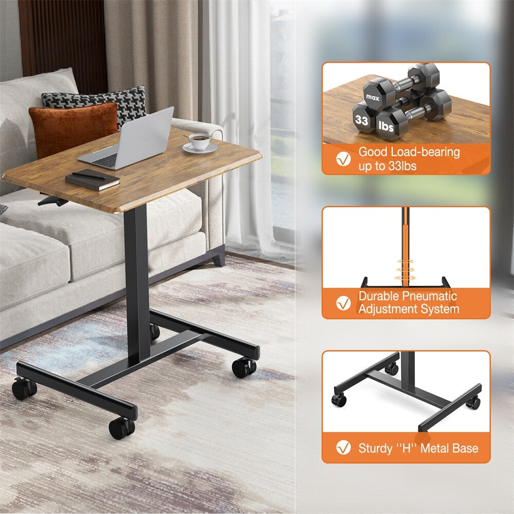Small Mobile Standing Desk ,Laptop Computer Cart for Home
