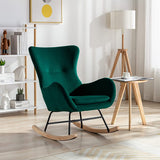 Small Rocking Accent Chair, Uplostered Glider Rocker Armchair