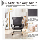 Small Rocking Accent Chair, Uplostered Glider Rocker Armchair