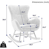 Small Rocking Accent Chair, Uplostered Glider Rocker Armchair