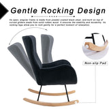 Small Rocking Accent Chair, Uplostered Glider Rocker Armchair