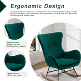 Small Rocking Accent Chair, Uplostered Glider Rocker Armchair