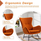 Small Rocking Accent Chair, Uplostered Glider Rocker Armchair