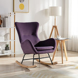 Small Rocking Accent Chair, Uplostered Glider Rocker Armchair