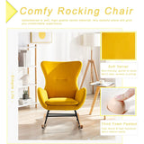 Small Rocking Accent Chair, Uplostered Glider Rocker Armchair