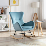 Small Rocking Accent Chair, Uplostered Glider Rocker Armchair
