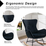 Small Rocking Accent Chair, Uplostered Glider Rocker Armchair