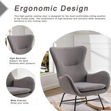 Small Rocking Accent Chair, Uplostered Glider Rocker Armchair