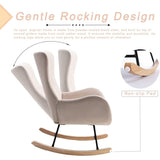 Small Rocking Accent Chair, Uplostered Glider Rocker Armchair