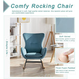 Small Rocking Accent Chair, Uplostered Glider Rocker Armchair
