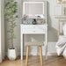 Small Vanity Desk with Mirror and Lights,Makeup Vanity Set with Chair and Drawers for Small Space, Bedroom with Light