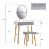 Small Vanity Desk with Mirror and Lights,Makeup Vanity Set with Chair and Drawers for Small Space, Bedroom with Light