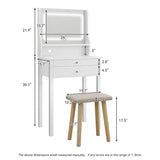 Small Vanity Desk with Mirror and Lights,Makeup Vanity Set with Chair and Drawers for Small Space, Bedroom with Light