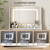 Small Vanity Desk with Mirror and Lights,Makeup Vanity Set with Chair and Drawers for Small Space, Bedroom with Light