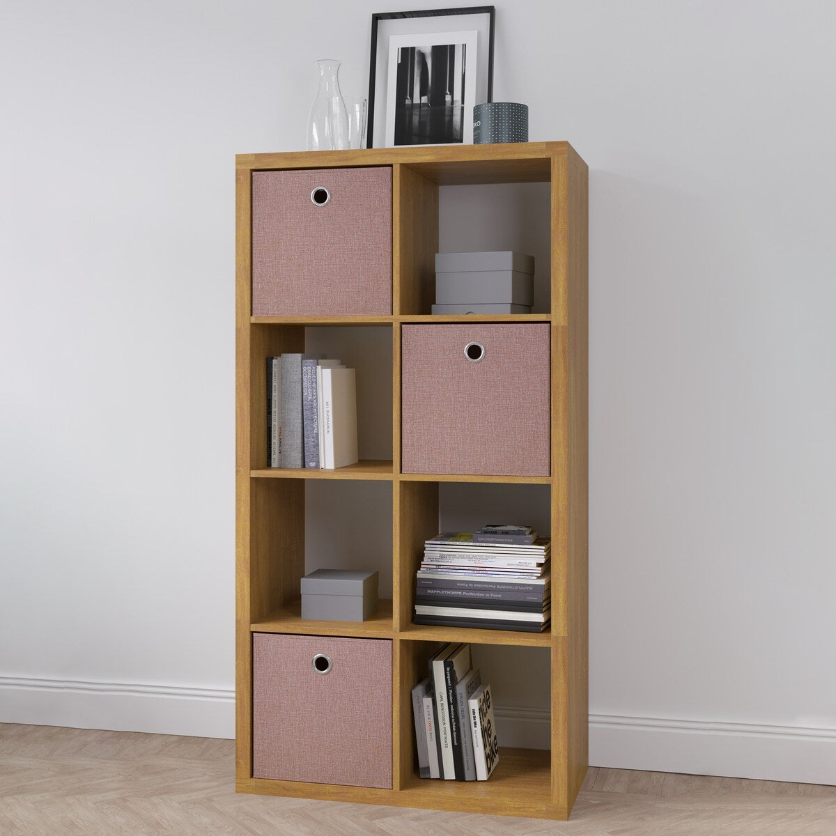 Smart Cube 8-Cube Organizer Storage with Opened Back Shelves,2 X 4 Cube Bookcase Book Shleves