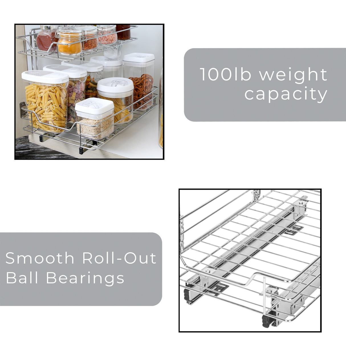 Smart Design 2-Tier Pull Out Cabinet Shelf