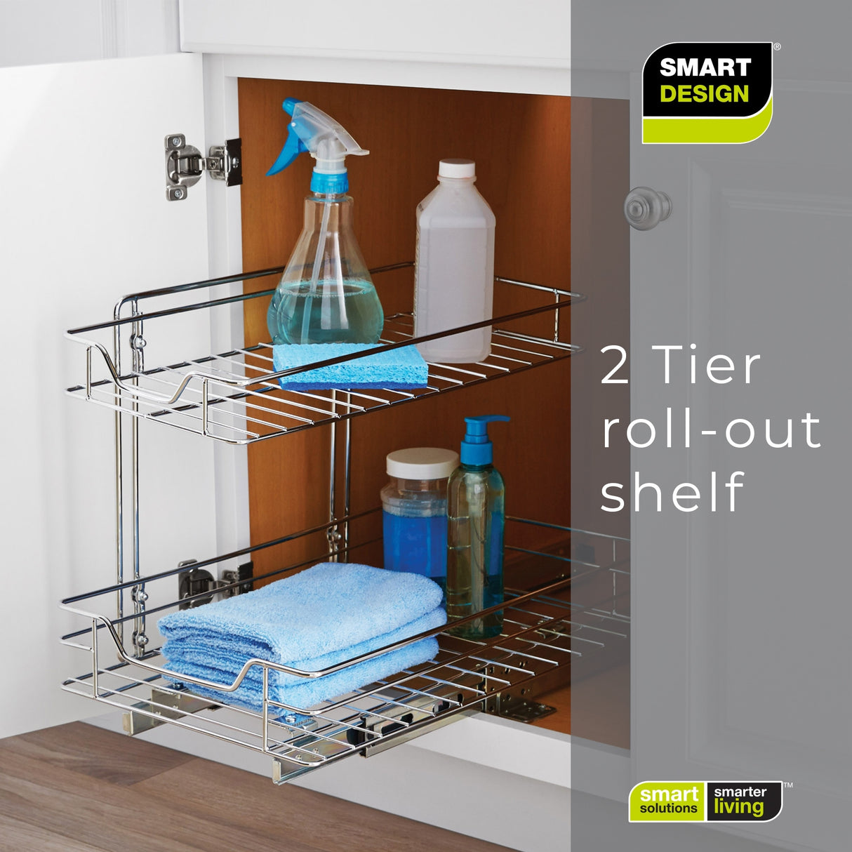 Smart Design 2-Tier Pull Out Cabinet Shelf