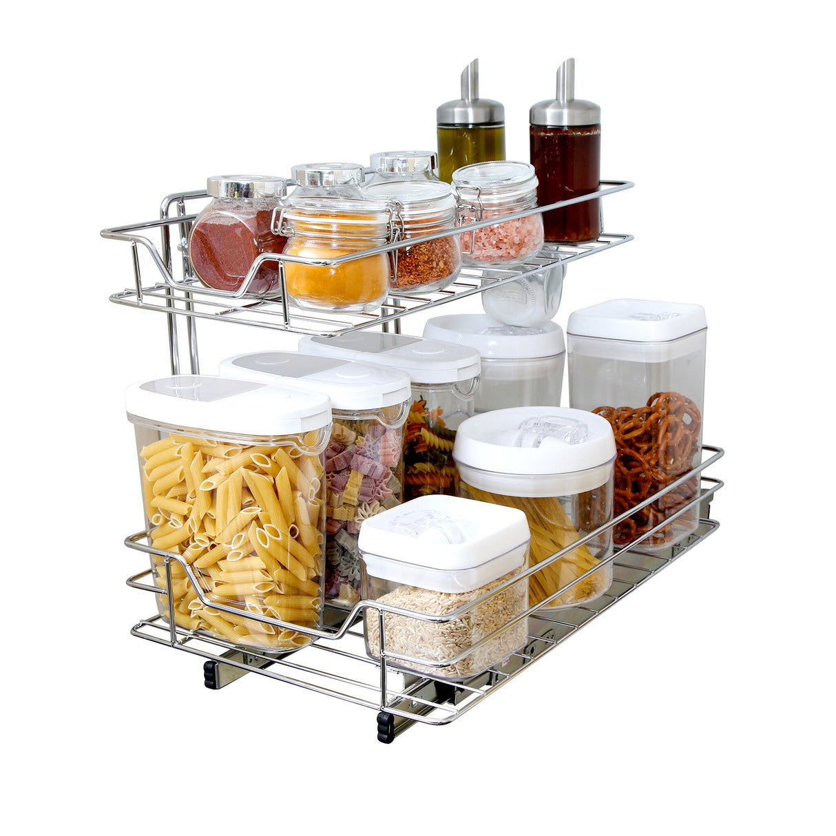 Smart Design 2-Tier Pull Out Cabinet Shelf