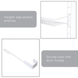 Smart Design Over the Door Pantry Organizer Rack with 6 Adjustable Shelves - White