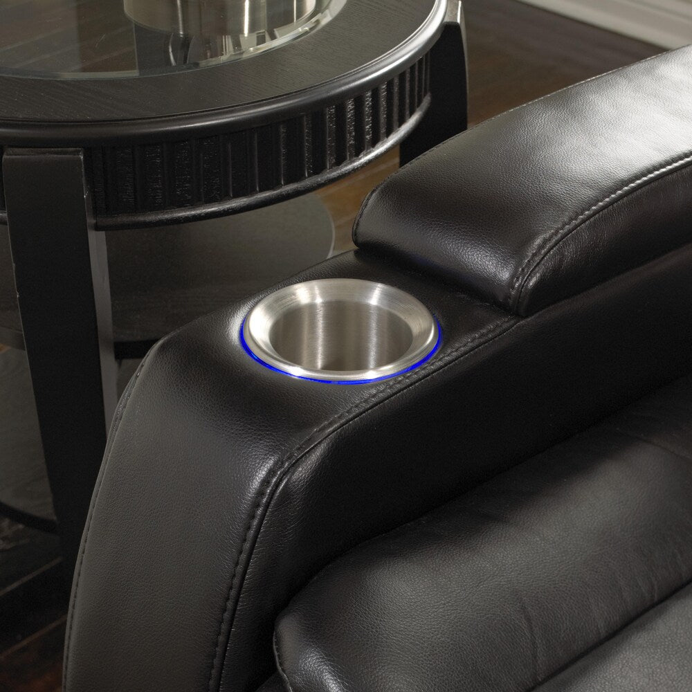Smart Tech Bluetooth Power Reclining Black Sofa and Two Chairs