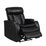 Smart Tech Bluetooth Power Reclining Black Sofa and Two Chairs