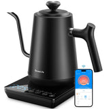 Smart WiFi Electric Kettle with LED Display, Variable Temperature Control, 0.8L, Alexa Compatible - Stainless Steel, Matte Black