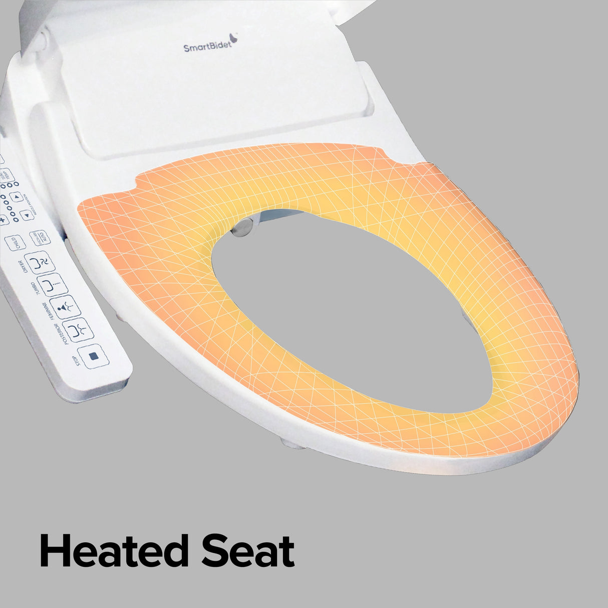 SmartBidet Electric Bidet Seat for Elongated Toilets - White