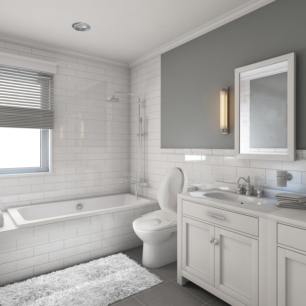 SmartBidet Electric Bidet Seat for Elongated Toilets - White