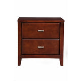 Smartly Made Pine Solid & Birch Veneer Nightstand, Brown