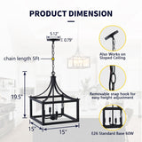 Smarton Lighting Pendant Light With Metal Cage Adjustable Height for Dining Hall,Kitchen Island Dining Room(Bulb not included)