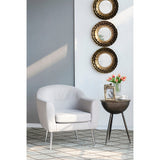 Smog Gray Fabric Stainless Steel Leg Wood Sofa Chair