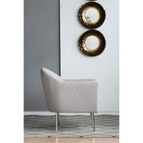 Smog Gray Fabric Stainless Steel Leg Wood Sofa Chair