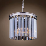 Smoke Crystal Prism 3 Light 12" Polished Nickel Chandelier & Led - 10.00