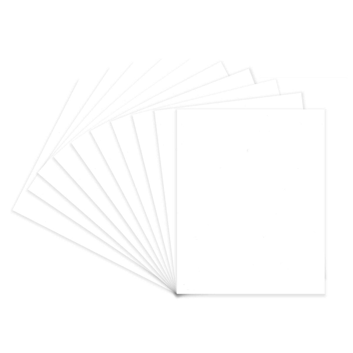 Smooth White 5x7 Backing Board - Uncut Photo Mat Board (50-Sheets)