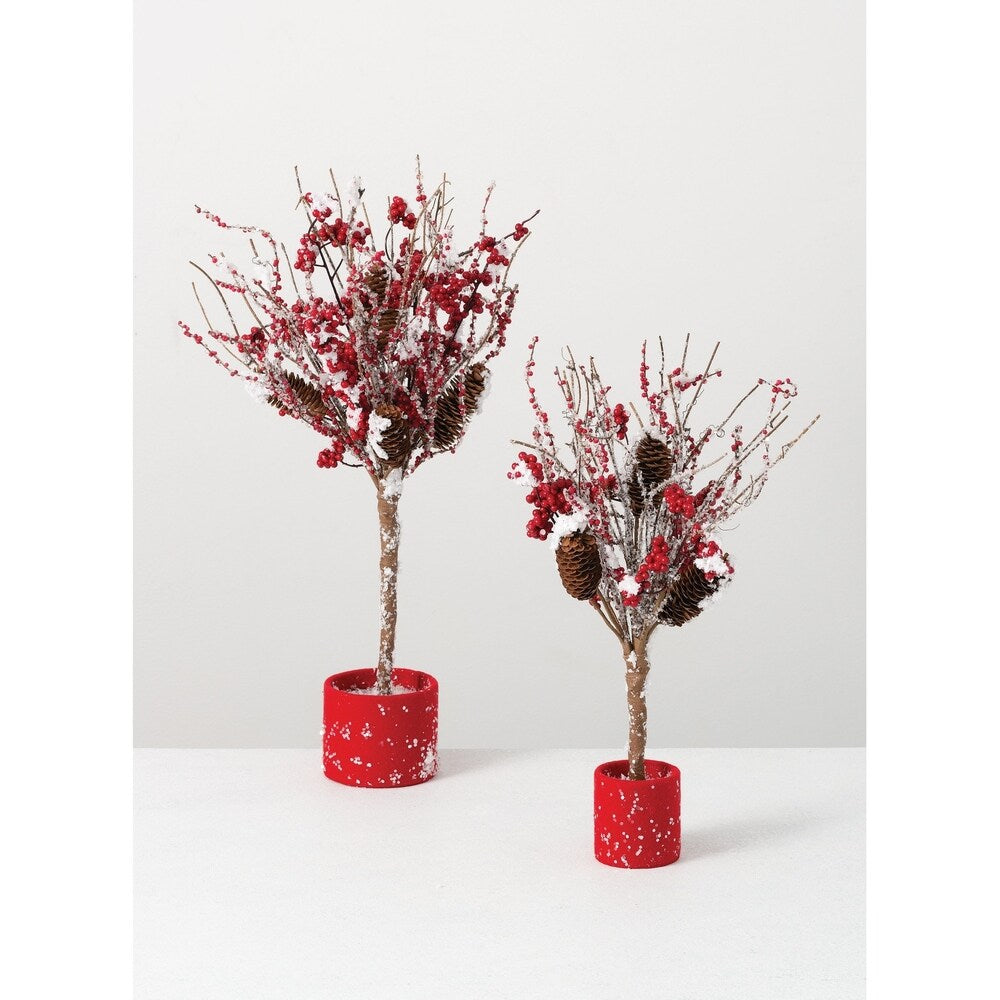 Sullivans Snow Berry Twig Trees - Set of 2