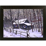 Snow Covered Cabin-THEWIN9599 Print 26.5"x36.75" by Thelma Winter
