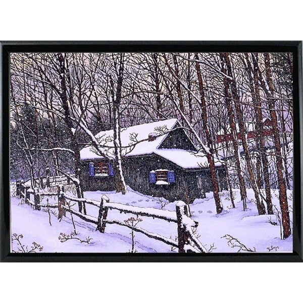 Snow Covered Cabin-THEWIN9599 Print 26.5"x36.75" by Thelma Winter