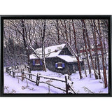 Snow Covered Cabin-THEWIN9599 Print 26.5"x36.75" by Thelma Winter
