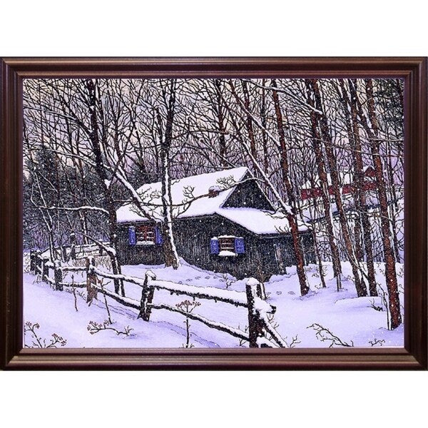 Snow Covered Cabin-THEWIN9599 Print 26.5"x36.75" by Thelma Winter