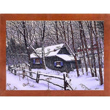 Snow Covered Cabin-THEWIN9599 Print 26.5"x36.75" by Thelma Winter