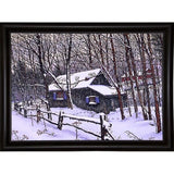 Snow Covered Cabin-THEWIN9599 Print 26.5"x36.75" by Thelma Winter