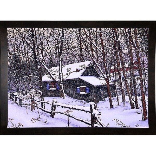 Snow Covered Cabin-THEWIN9599 Print 26.5"x36.75" by Thelma Winter