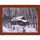 Snow Covered Cabin-THEWIN9599 Print 26.5"x36.75" by Thelma Winter