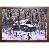Snow Covered Cabin-THEWIN9599 Print 26.5"x36.75" by Thelma Winter