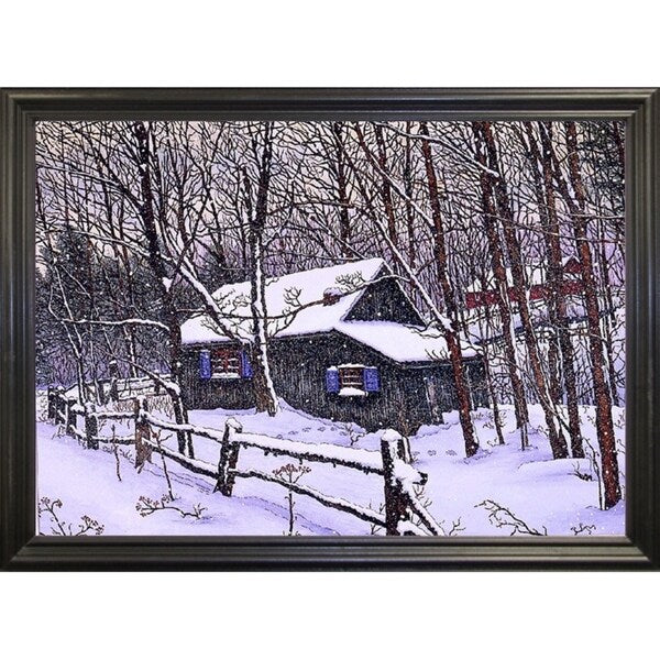 Snow Covered Cabin-THEWIN9599 Print 26.5"x36.75" by Thelma Winter