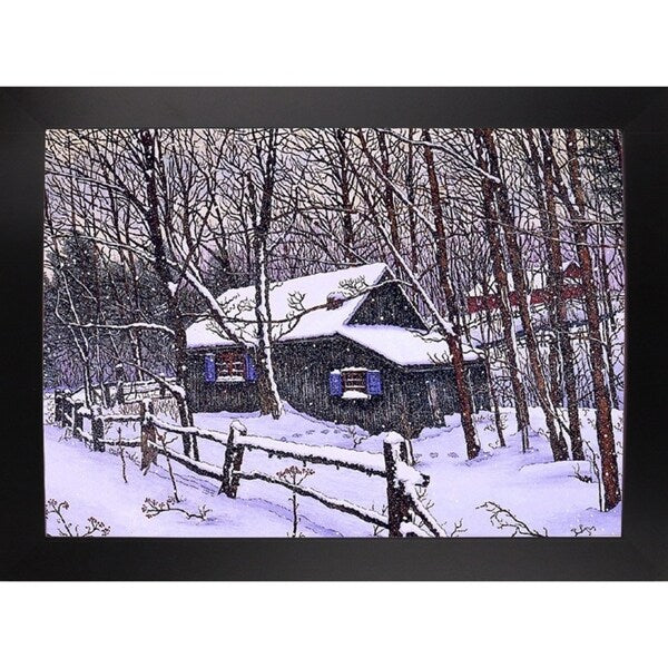Snow Covered Cabin-THEWIN9599 Print 26.5"x36.75" by Thelma Winter